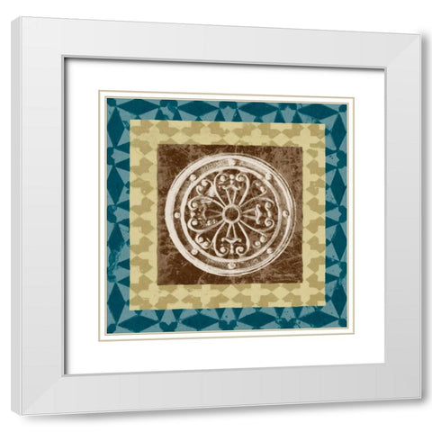 Squared Circle IV White Modern Wood Framed Art Print with Double Matting by Saunders, Alonzo