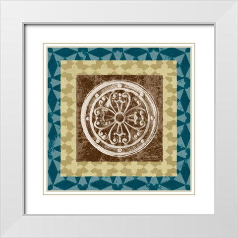 Squared Circle IV White Modern Wood Framed Art Print with Double Matting by Saunders, Alonzo