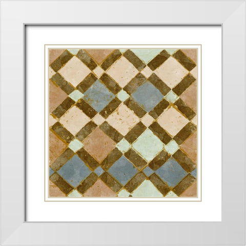 Tile of Squares I White Modern Wood Framed Art Print with Double Matting by Saunders, Alonzo