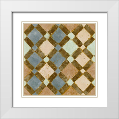 Tile of Squares II White Modern Wood Framed Art Print with Double Matting by Saunders, Alonzo