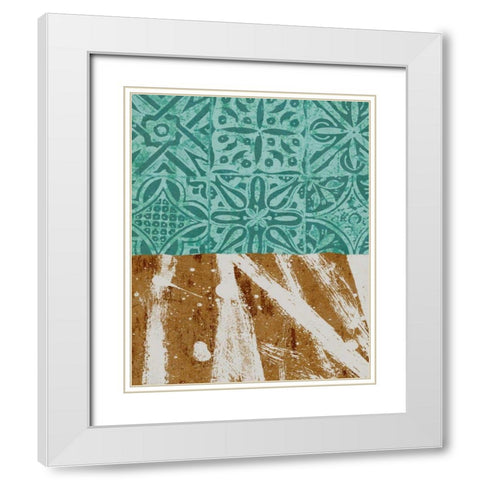 Tribal Pathways I White Modern Wood Framed Art Print with Double Matting by Saunders, Alonzo