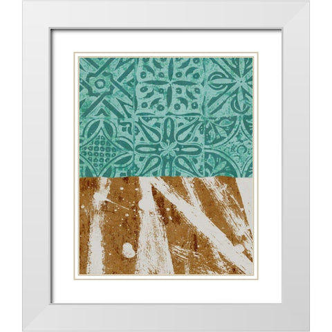 Tribal Pathways I White Modern Wood Framed Art Print with Double Matting by Saunders, Alonzo