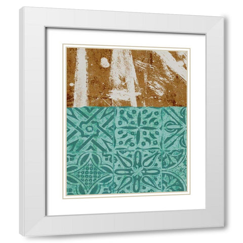 Tribal Pathways II White Modern Wood Framed Art Print with Double Matting by Saunders, Alonzo