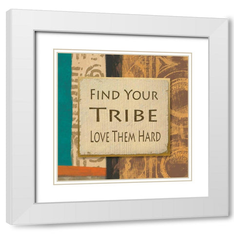 Tribe I White Modern Wood Framed Art Print with Double Matting by Saunders, Alonzo