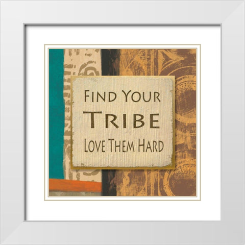 Tribe I White Modern Wood Framed Art Print with Double Matting by Saunders, Alonzo