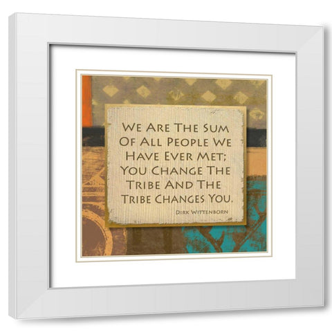 Tribe II White Modern Wood Framed Art Print with Double Matting by Saunders, Alonzo