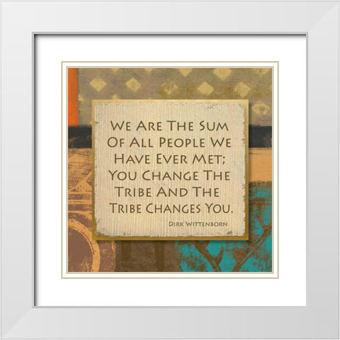 Tribe II White Modern Wood Framed Art Print with Double Matting by Saunders, Alonzo