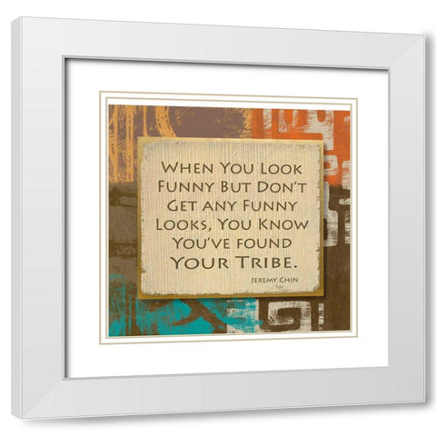 Tribe III White Modern Wood Framed Art Print with Double Matting by Saunders, Alonzo