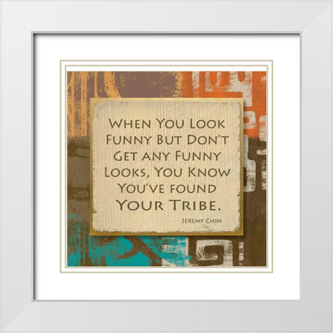 Tribe III White Modern Wood Framed Art Print with Double Matting by Saunders, Alonzo
