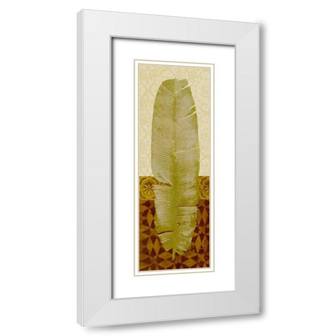 Tropical Frond I White Modern Wood Framed Art Print with Double Matting by Saunders, Alonzo