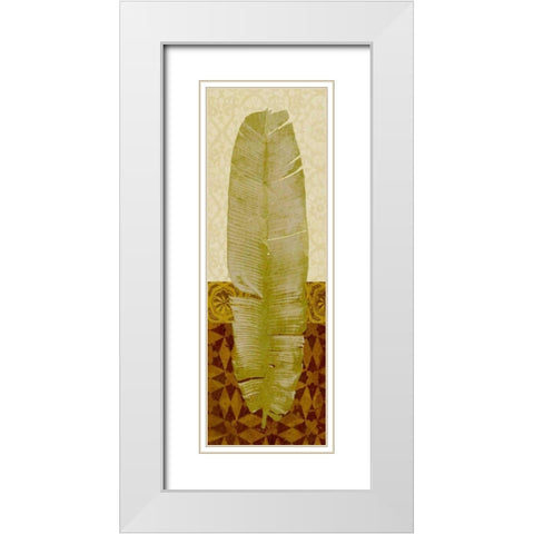 Tropical Frond I White Modern Wood Framed Art Print with Double Matting by Saunders, Alonzo