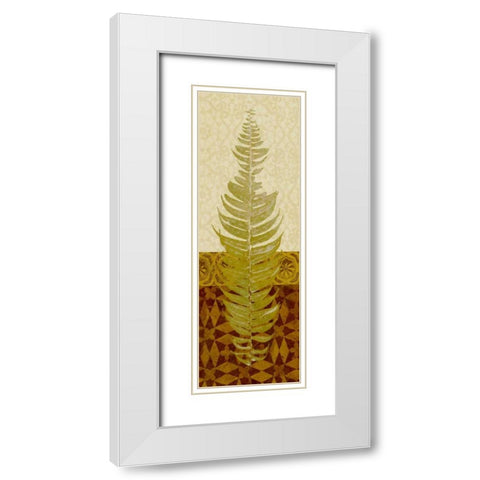 Tropical Frond II White Modern Wood Framed Art Print with Double Matting by Saunders, Alonzo