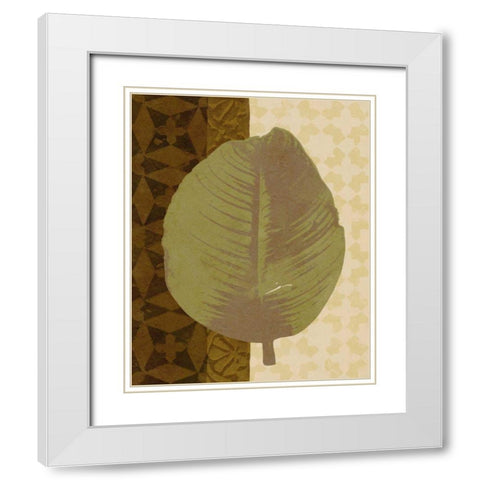Tropical Leaf II White Modern Wood Framed Art Print with Double Matting by Saunders, Alonzo