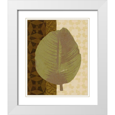 Tropical Leaf II White Modern Wood Framed Art Print with Double Matting by Saunders, Alonzo