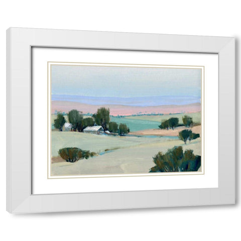 Rural Tranquility I White Modern Wood Framed Art Print with Double Matting by OToole, Tim