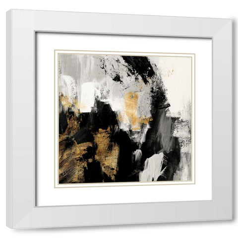 Neutral Gold Collage I White Modern Wood Framed Art Print with Double Matting by Borges, Victoria