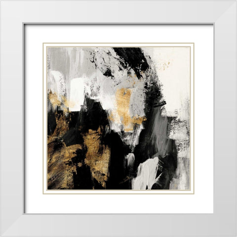 Neutral Gold Collage I White Modern Wood Framed Art Print with Double Matting by Borges, Victoria