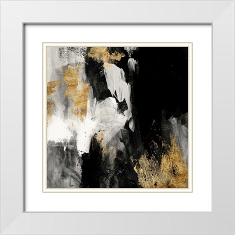 Neutral Gold Collage III White Modern Wood Framed Art Print with Double Matting by Borges, Victoria
