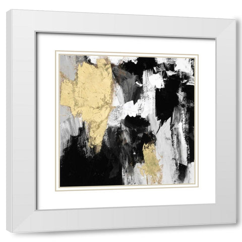 Neutral Gold Collage IV White Modern Wood Framed Art Print with Double Matting by Borges, Victoria