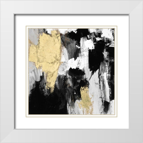 Neutral Gold Collage IV White Modern Wood Framed Art Print with Double Matting by Borges, Victoria