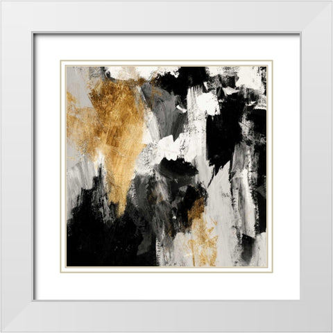 Neutral Gold Collage IV White Modern Wood Framed Art Print with Double Matting by Borges, Victoria