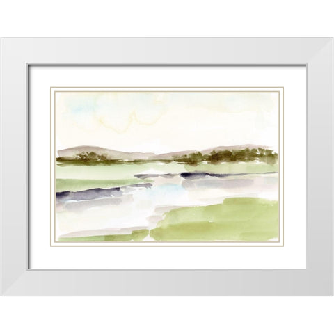 Lake Horizon I White Modern Wood Framed Art Print with Double Matting by Harper, Ethan