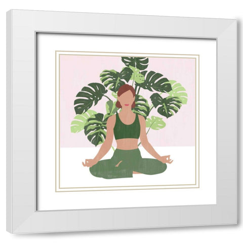 Namaste Home I White Modern Wood Framed Art Print with Double Matting by Popp, Grace