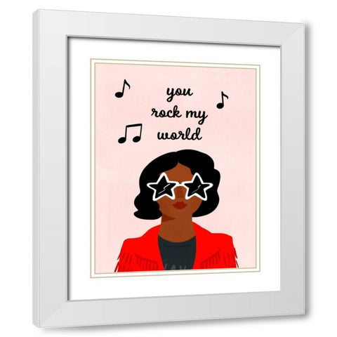 Darling Valentine III White Modern Wood Framed Art Print with Double Matting by Borges, Victoria