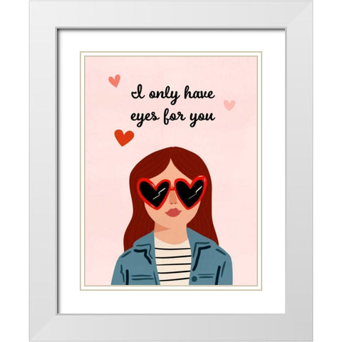 Darling Valentine IV White Modern Wood Framed Art Print with Double Matting by Borges, Victoria