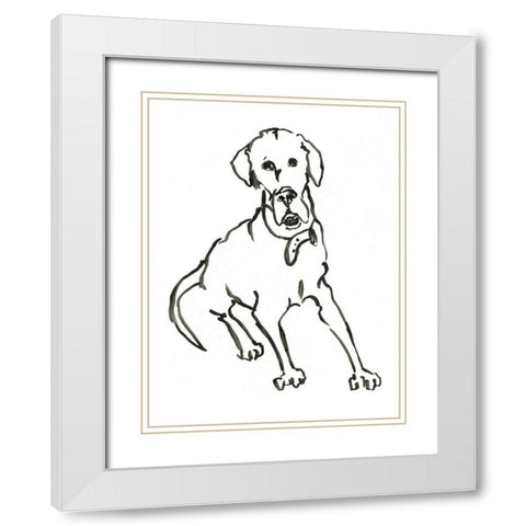 WAG: The Dog I White Modern Wood Framed Art Print with Double Matting by Binder, Vanessa