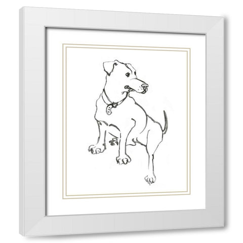 WAG: The Dog IV White Modern Wood Framed Art Print with Double Matting by Binder, Vanessa