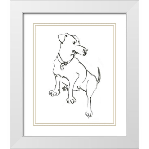 WAG: The Dog IV White Modern Wood Framed Art Print with Double Matting by Binder, Vanessa