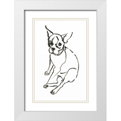 WAG: The Dog VI White Modern Wood Framed Art Print with Double Matting by Binder, Vanessa
