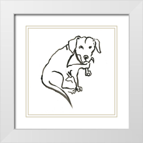 WAG: The Dog VII White Modern Wood Framed Art Print with Double Matting by Binder, Vanessa