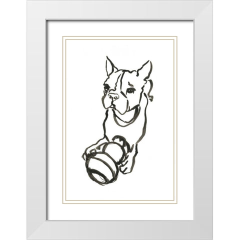 WAG: The Dog IX White Modern Wood Framed Art Print with Double Matting by Binder, Vanessa