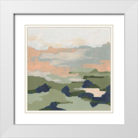 Abstract Valley I White Modern Wood Framed Art Print with Double Matting by Vess, June Erica
