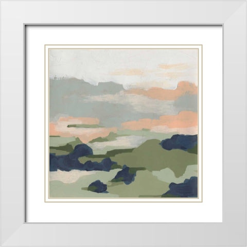 Abstract Valley II White Modern Wood Framed Art Print with Double Matting by Vess, June Erica