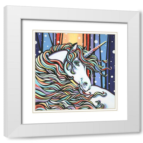 Magical Unicorn I White Modern Wood Framed Art Print with Double Matting by Vitaletti, Carolee