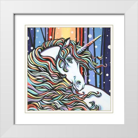 Magical Unicorn I White Modern Wood Framed Art Print with Double Matting by Vitaletti, Carolee