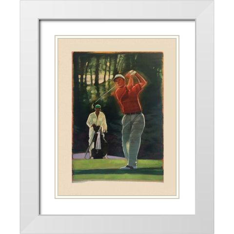 The Golfer White Modern Wood Framed Art Print with Double Matting by Dean, Bruce