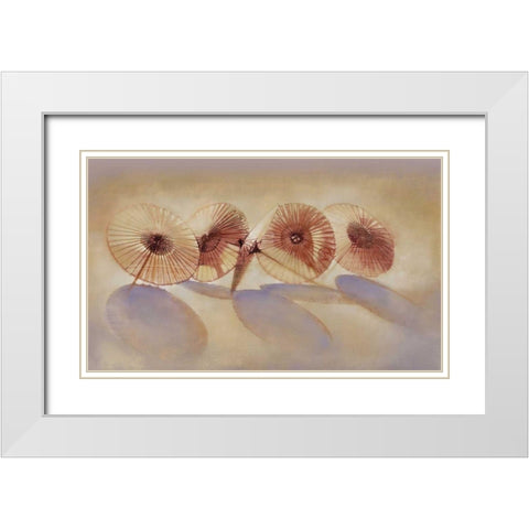 Parisols I White Modern Wood Framed Art Print with Double Matting by Dean, Bruce