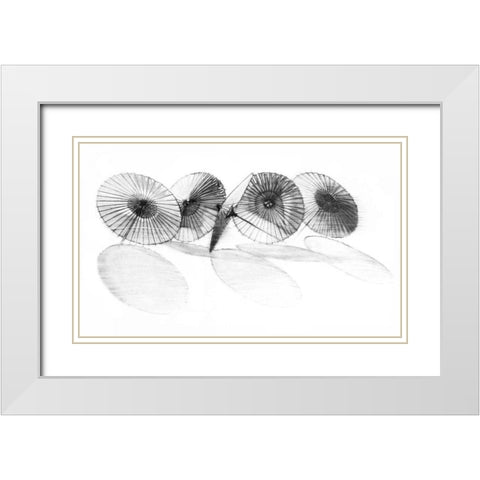 Parisols II White Modern Wood Framed Art Print with Double Matting by Dean, Bruce