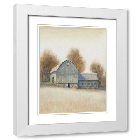 Barn Side I White Modern Wood Framed Art Print with Double Matting by OToole, Tim