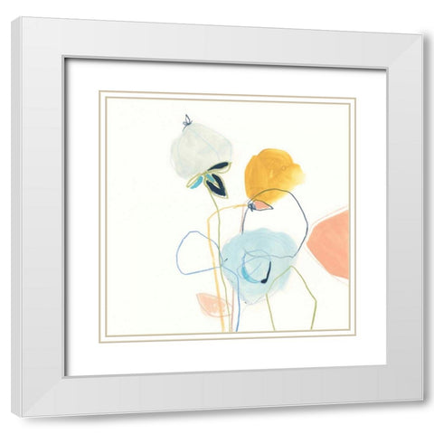 Contour Garden I White Modern Wood Framed Art Print with Double Matting by Vess, June Erica