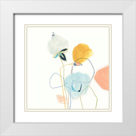 Contour Garden I White Modern Wood Framed Art Print with Double Matting by Vess, June Erica