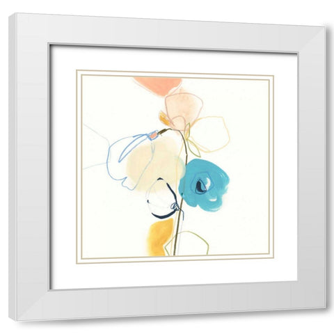 Contour Garden II White Modern Wood Framed Art Print with Double Matting by Vess, June Erica