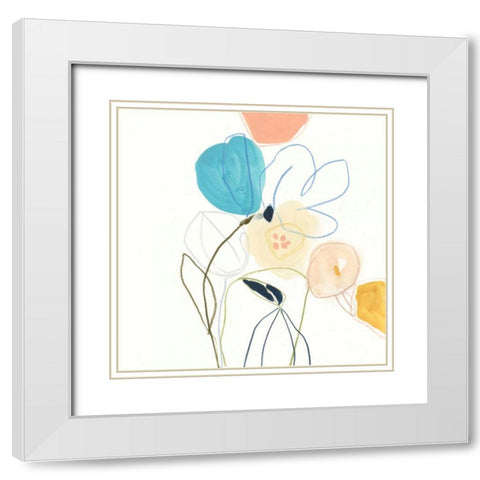 Contour Garden III White Modern Wood Framed Art Print with Double Matting by Vess, June Erica