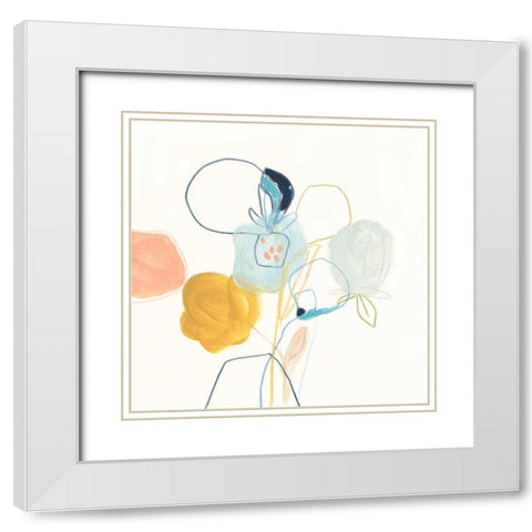 Contour Garden IV White Modern Wood Framed Art Print with Double Matting by Vess, June Erica