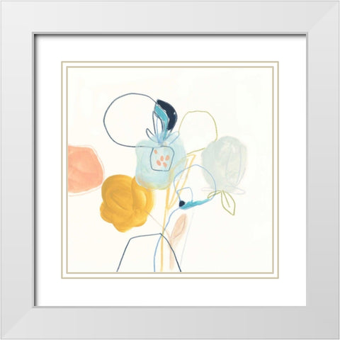 Contour Garden IV White Modern Wood Framed Art Print with Double Matting by Vess, June Erica