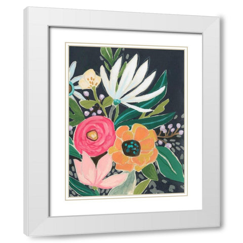 Garden Interlude I White Modern Wood Framed Art Print with Double Matting by Vess, June Erica